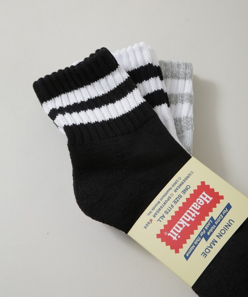 NANO universe(ナノユニバース)の「Healthknit/シンカーモノトーン2本ライン ソックス 3足セット(ソックス/靴下・メンズ・その他1・FREE)」の2枚目の写真