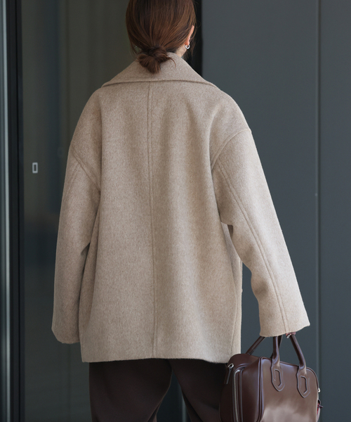 JOURNAL STANDARD（ジャーナルスタンダード）の「ウールアンゴラビックテーラーコート（その他アウター・レディース・ブラック系その他/ベージュ・36/38）」の18枚目の写真