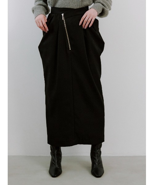 SNIDEL（スナイデル）の「アシメジップドレープスカート（スカート・レディース・ブラック/ブラウン/グレー・1/0）」の6枚目の写真