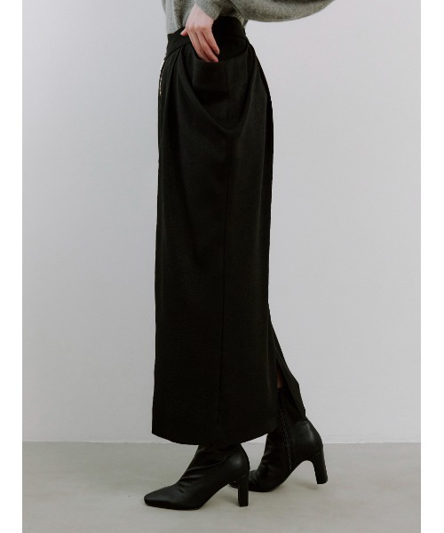 SNIDEL（スナイデル）の「アシメジップドレープスカート（スカート・レディース・ブラック/ブラウン/グレー・1/0）」の8枚目の写真