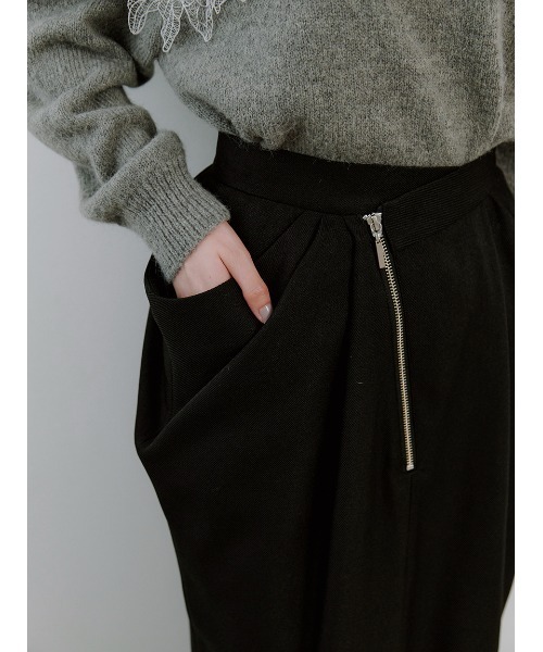 SNIDEL（スナイデル）の「アシメジップドレープスカート（スカート・レディース・ブラック/ブラウン/グレー・1/0）」の10枚目の写真