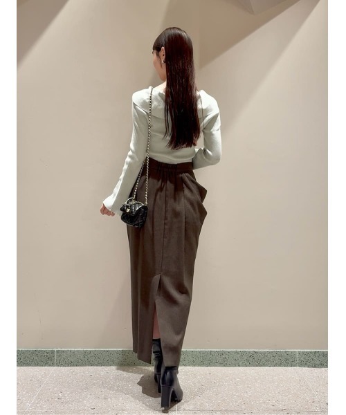 SNIDEL（スナイデル）の「アシメジップドレープスカート（スカート・レディース・ブラック/ブラウン/グレー・1/0）」の20枚目の写真