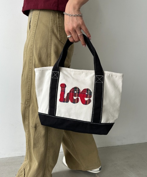 Lee(リー)の「Lee/リー ロゴパッチワーク ミニトートバッグ/デニム/チェック/キャンバス(トートバッグ・レディース・ネイビー/レッド/ブラック・FREE)」の6枚目の写真