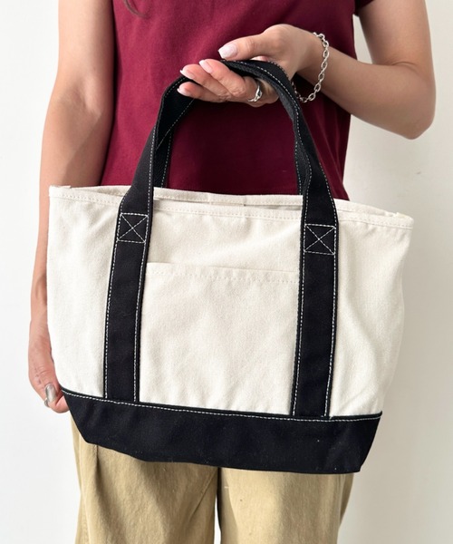 Lee(リー)の「Lee/リー ロゴパッチワーク ミニトートバッグ/デニム/チェック/キャンバス(トートバッグ・レディース・ネイビー/レッド/ブラック・FREE)」の9枚目の写真