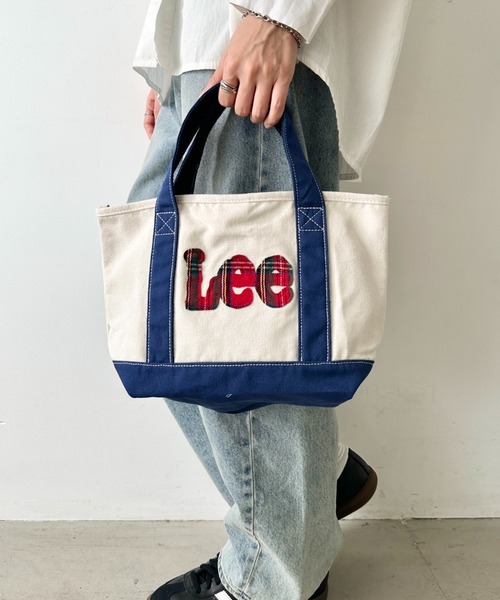 Lee(リー)の「Lee/リー ロゴパッチワーク ミニトートバッグ/デニム/チェック/キャンバス(トートバッグ・レディース・ネイビー/レッド/ブラック・FREE)」の11枚目の写真