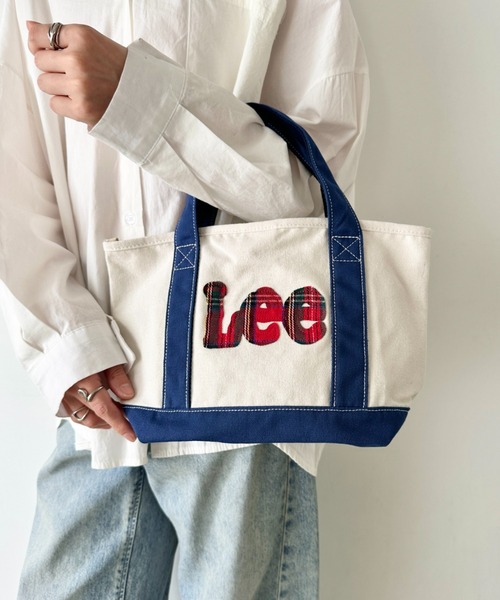 Lee(リー)の「Lee/リー ロゴパッチワーク ミニトートバッグ/デニム/チェック/キャンバス(トートバッグ・レディース・ネイビー/レッド/ブラック・FREE)」の10枚目の写真