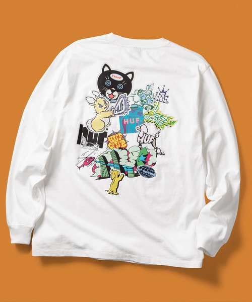 美品✨　HUF ハフ　スウェット　ビッグロゴ ホワイト　アイボリー　Lサイズ HUF（ハフ）の「HUF / ハフ ESSENTIALS CLASSIC H CREW