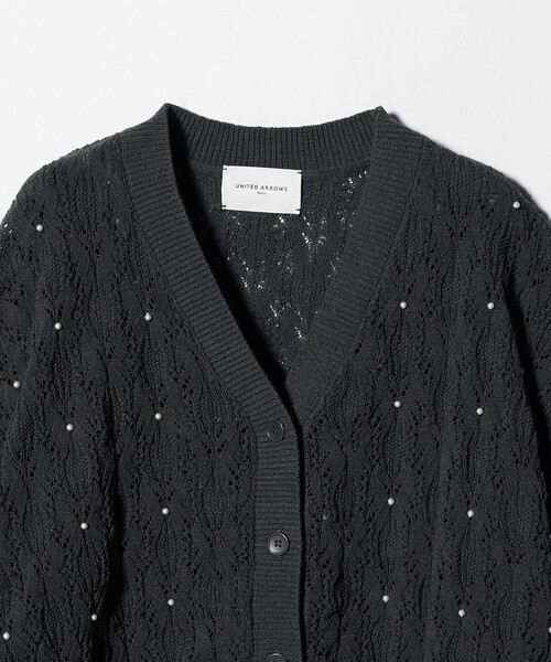 フェイクパール レース カーディガン ウォッシャブル（カーディガン