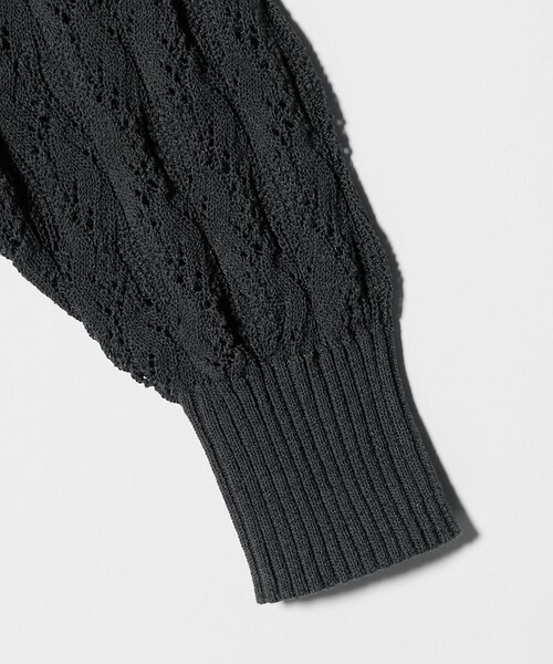 UNITED ARROWS（ユナイテッドアローズ）の「フェイクパール レース カーディガン ウォッシャブル（カーディガン/ボレロ・レディース・ブラック/ダークグレー・FREE）」の14枚目の写真