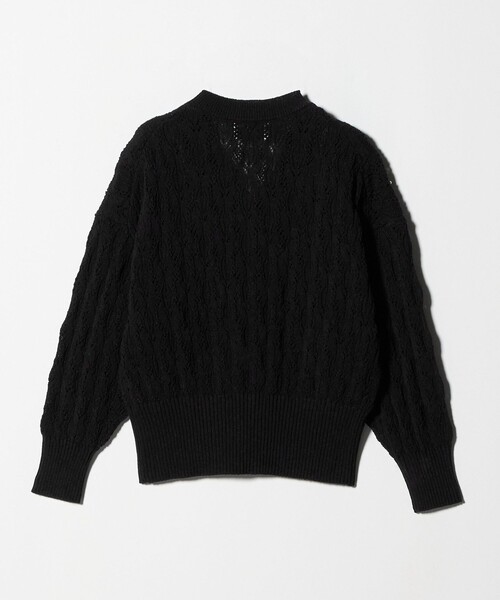 グレースクラス スカラレースポンチョカーディガン 36 黒 フェイク