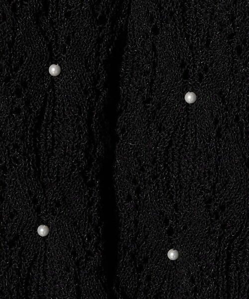 UNITED ARROWS（ユナイテッドアローズ）の「フェイクパール レース カーディガン ウォッシャブル（カーディガン/ボレロ・レディース・ブラック/ダークグレー・FREE）」の20枚目の写真