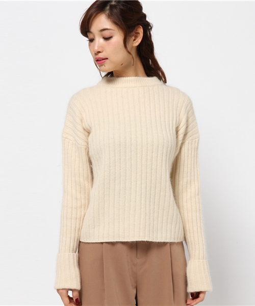 BLONDY ReLISH（ブロンディリリッシュ）の「アンゴラリブニットプルオーバー（ニット/セーター・レディース・ピンク/ネイビー/アイボリー/グレー・FREE）」の12枚目の写真