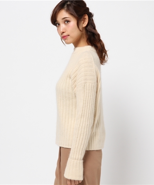 BLONDY ReLISH（ブロンディリリッシュ）の「アンゴラリブニットプルオーバー（ニット/セーター・レディース・ピンク/ネイビー/アイボリー/グレー・FREE）」の13枚目の写真