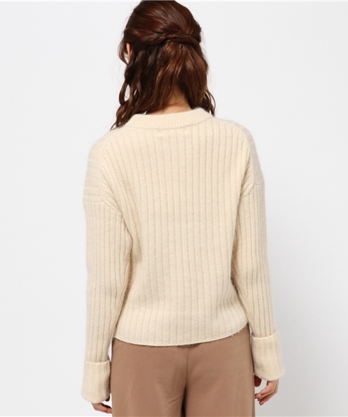 BLONDY ReLISH（ブロンディリリッシュ）の「アンゴラリブニットプルオーバー（ニット/セーター・レディース・ピンク/ネイビー/アイボリー/グレー・FREE）」の6枚目の写真