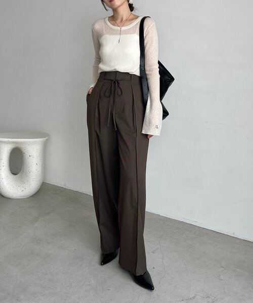 CAPRICIEUX LE'MAGE(カプリシューレマージュ)の「〈C.L〉カシミアウールフレアスリーブニット(ニット/セーター・レディース・グレー/ブラック/ホワイト系その他/ピンク・FREE)」の6枚目の写真