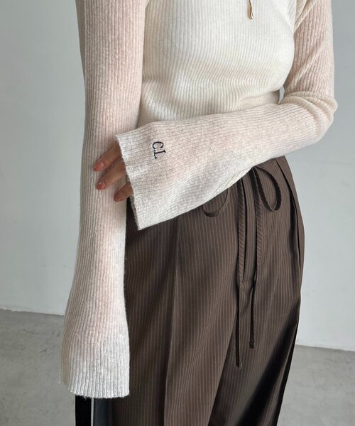 CAPRICIEUX LE'MAGE(カプリシューレマージュ)の「〈C.L〉カシミアウールフレアスリーブニット(ニット/セーター・レディース・グレー/ブラック/ホワイト系その他/ピンク・FREE)」の8枚目の写真