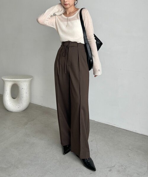 CAPRICIEUX LE'MAGE(カプリシューレマージュ)の「〈C.L〉カシミアウールフレアスリーブニット(ニット/セーター・レディース・グレー/ブラック/ホワイト系その他/ピンク・FREE)」の9枚目の写真