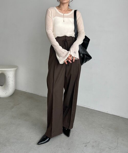 CAPRICIEUX LE'MAGE(カプリシューレマージュ)の「〈C.L〉カシミアウールフレアスリーブニット(ニット/セーター・レディース・グレー/ブラック/ホワイト系その他/ピンク・FREE)」の12枚目の写真