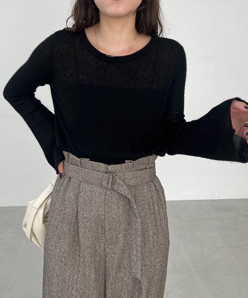 CAPRICIEUX LE'MAGE(カプリシューレマージュ)の「〈C.L〉カシミアウールフレアスリーブニット(ニット/セーター・レディース・グレー/ブラック/ホワイト系その他/ピンク・FREE)」の21枚目の写真