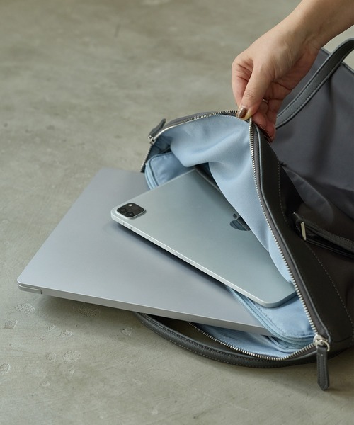 12Twelve Agenda（トゥエルブ　アジェンダ）の「A4ナイロントートバッグ［14インチPC］（トートバッグ・レディース・ベージュ/チャコールグレー/ブラック・FREE）」の16枚目の写真