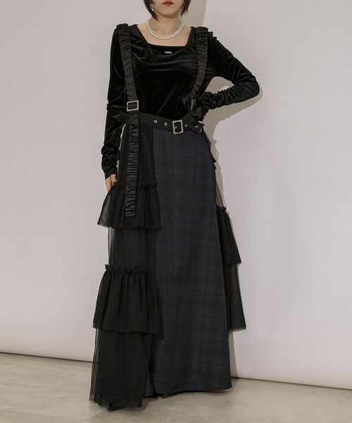 Ezick（エジック）の「tartan check skirt Aラインチェックスカート（スカート・レディース・ブラック/グレー/ブラウン・FREE）」の11枚目の写真