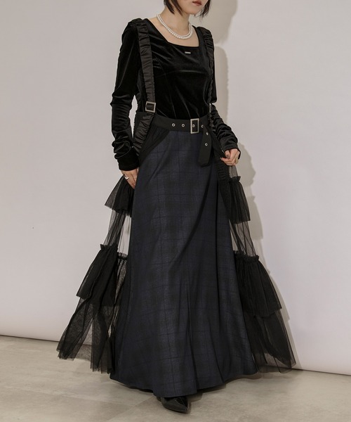 Ezick（エジック）の「tartan check skirt Aラインチェックスカート（スカート・レディース・ブラック/グレー/ブラウン・FREE）」の10枚目の写真