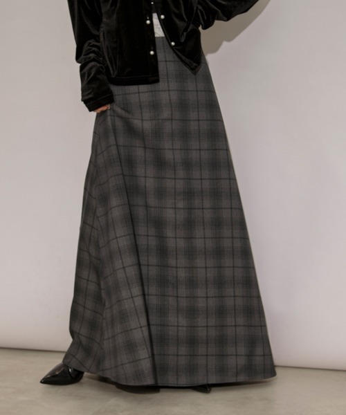 Ezick（エジック）の「tartan check skirt Aラインチェックスカート（スカート・レディース・ブラック/グレー/ブラウン・FREE）」の7枚目の写真
