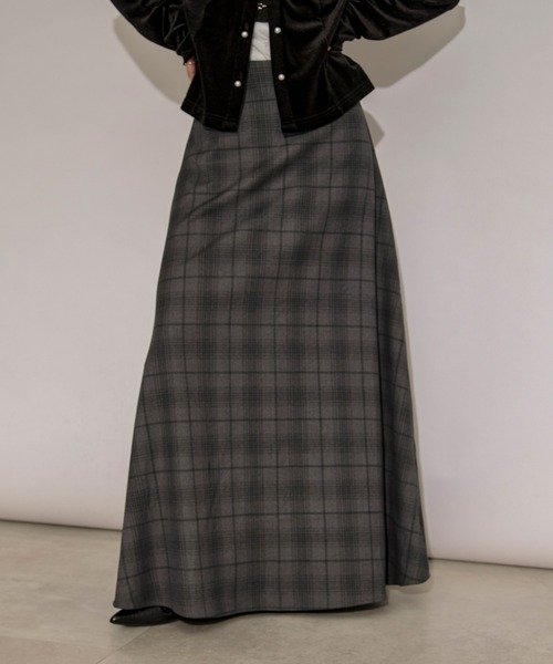 Ezick（エジック）の「tartan check skirt Aラインチェックスカート（スカート・レディース・ブラック/グレー/ブラウン・FREE）」の9枚目の写真