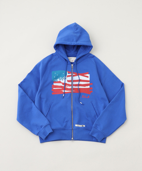 JOINT WORKS（ジョイントワークス）の「PLATEAU STUDIO / プラトースタジオ Flag zip-up（パーカー・メンズ・グレー/ブルー・2/3）」の3枚目の写真