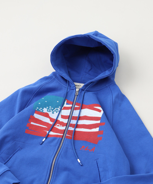 JOINT WORKS（ジョイントワークス）の「PLATEAU STUDIO / プラトースタジオ Flag zip-up（パーカー・メンズ・グレー/ブルー・2/3）」の4枚目の写真