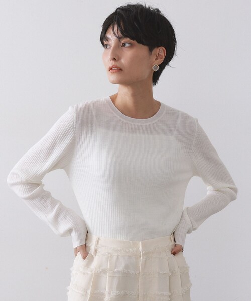 セール】シアーリブニット【洗濯機OK】（ニット/セーター）｜OPAQUE