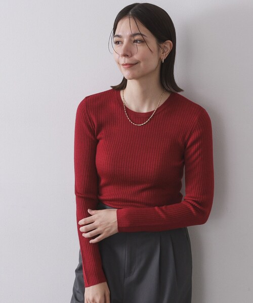 セール】シアーリブニット【洗濯機OK】（ニット/セーター）｜OPAQUE