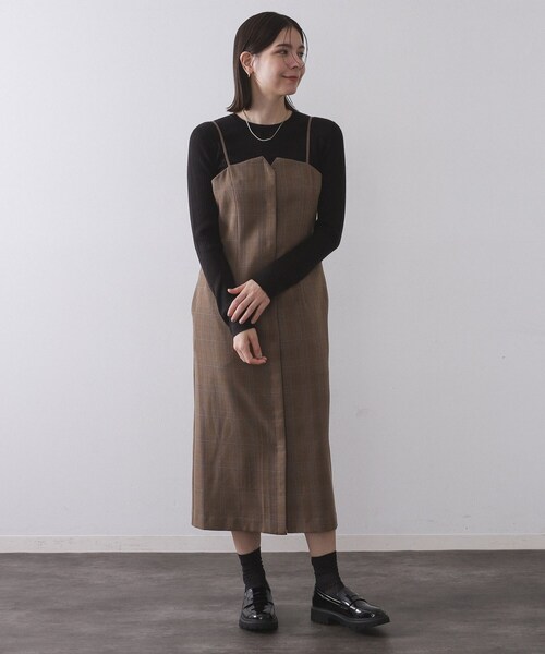 OPAQUE.CLIP（オペークドットクリップ）の「シアーリブニット【洗濯機OK】（ニット/セーター・レディース・グレー/オフホワイト/ボルドー/ブルー系その他/ブラック・42/40/38）」の15枚目の写真