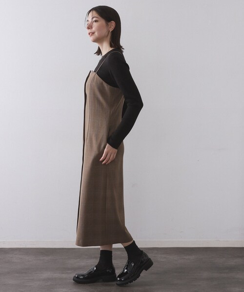 OPAQUE.CLIP（オペークドットクリップ）の「シアーリブニット【洗濯機OK】（ニット/セーター・レディース・グレー/オフホワイト/ボルドー/ブルー系その他/ブラック・42/40/38）」の16枚目の写真