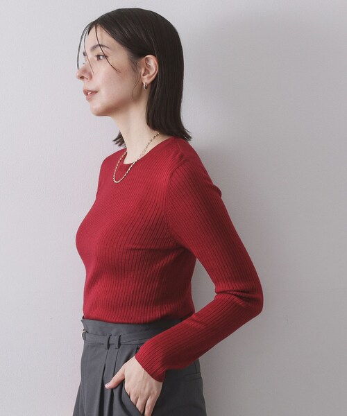 セール】シアーリブニット【洗濯機OK】（ニット/セーター）｜OPAQUE