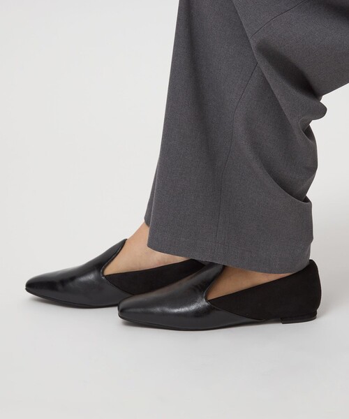 スクエアオペラ フラットシューズ 撥水（ドレスシューズ）｜green