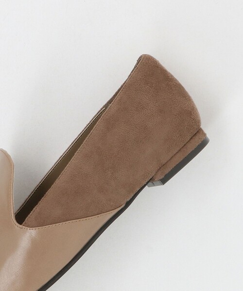 green label relaxing（グリーンレーベルリラクシング）の「スクエアオペラ フラットシューズ 撥水（ドレスシューズ・レディース・ベージュ/ブラック・22.5cm/23cm/23.5cm/24cm/24.5cm/25cm）」の12枚目の写真