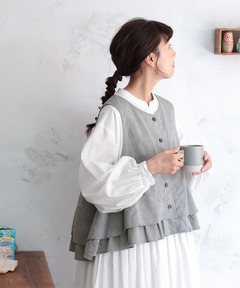 NOBLE×L'AUBE BLANC】フロントボタンニットベスト（ベスト）｜NOBLE