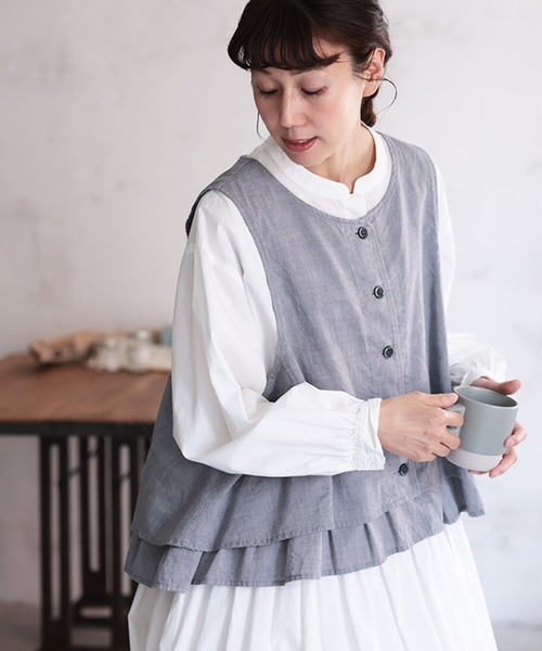 soulberry（ソウルベリー）の「午後三時のベスト（ベスト・レディース・グレー・M/L/LL/3L/4L/5L）」の4枚目の写真