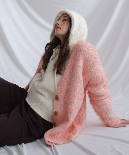 セール】ブラッシュドニットカーディガン（カーディガン/ボレロ）｜Bab