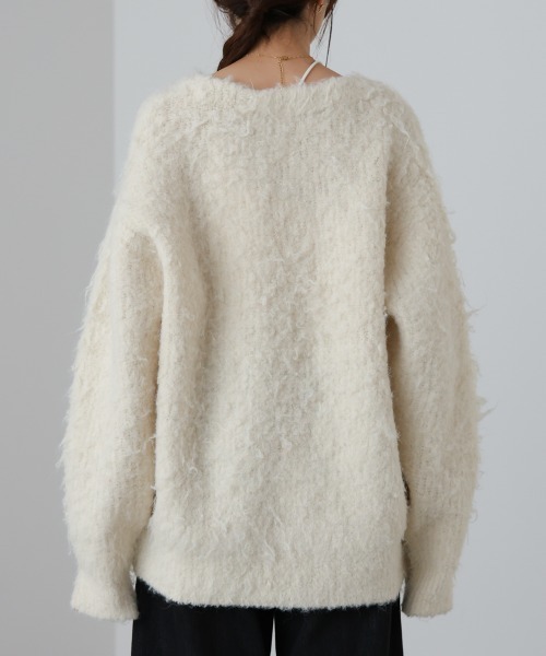 Bab（バブ）の「ブラッシュドニットカーディガン（カーディガン/ボレロ・レディース・アイボリー/ブラウン/ピンク・FREE）」の10枚目の写真