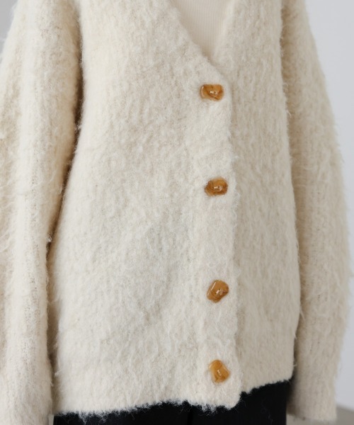 Bab（バブ）の「ブラッシュドニットカーディガン（カーディガン/ボレロ・レディース・アイボリー/ブラウン/ピンク・FREE）」の12枚目の写真