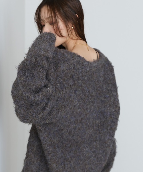 Bab（バブ）の「ブラッシュドニットカーディガン（カーディガン/ボレロ・レディース・アイボリー/ブラウン/ピンク・FREE）」の16枚目の写真