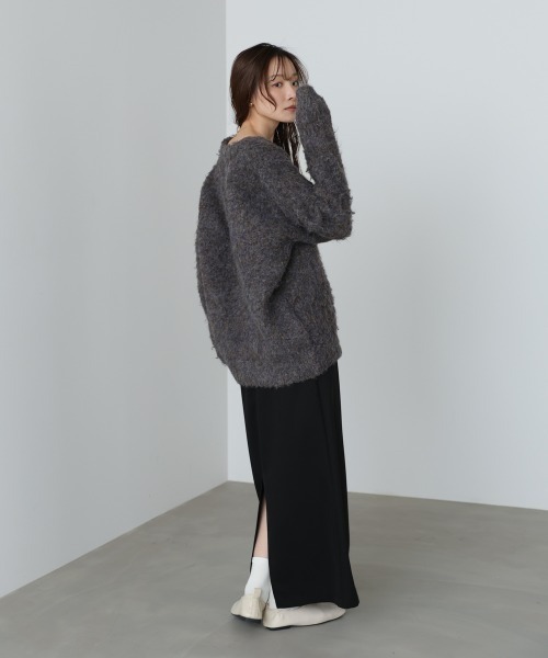 Bab（バブ）の「ブラッシュドニットカーディガン（カーディガン/ボレロ・レディース・アイボリー/ブラウン/ピンク・FREE）」の17枚目の写真