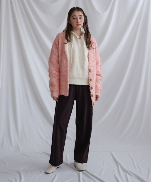 Bab（バブ）の「ブラッシュドニットカーディガン（カーディガン/ボレロ・レディース・アイボリー/ブラウン/ピンク・FREE）」の19枚目の写真