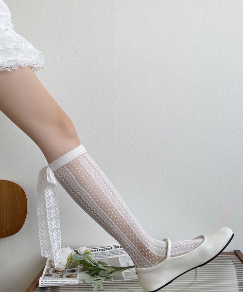 セール】【HOOK】for girls ガーリーストリート レースリボン透け感