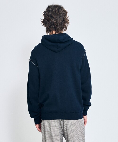 ABAHOUSE(アバハウス)の「【リバーシブルカラー】14Gコットン ニット ZIPパーカー(パーカー・メンズ・ライトグレー/ブラウン/ダークネイビー/グレイッシュベージュ・44/46/48)」の14枚目の写真