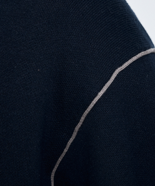 ABAHOUSE（アバハウス）の「【リバーシブルカラー】14Gコットン ニット ZIPパーカー（パーカー・メンズ・ライトグレー/ブラウン/ダークネイビー/グレイッシュベージュ・44/46/48）」の8枚目の写真