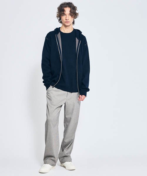 ABAHOUSE（アバハウス）の「【リバーシブルカラー】14Gコットン ニット ZIPパーカー（パーカー・メンズ・ライトグレー/ブラウン/ダークネイビー/グレイッシュベージュ・44/46/48）」の10枚目の写真