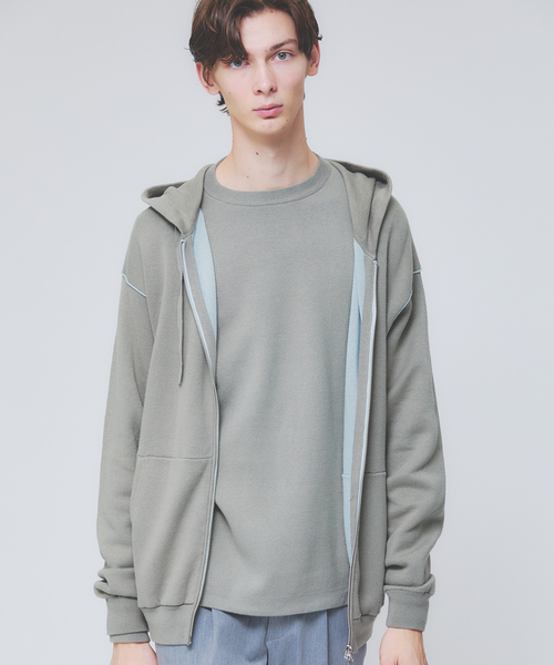 ABAHOUSE（アバハウス）の「【リバーシブルカラー】14Gコットン ニット ZIPパーカー（パーカー・メンズ・ライトグレー/ブラウン/ダークネイビー/グレイッシュベージュ・44/46/48）」の18枚目の写真